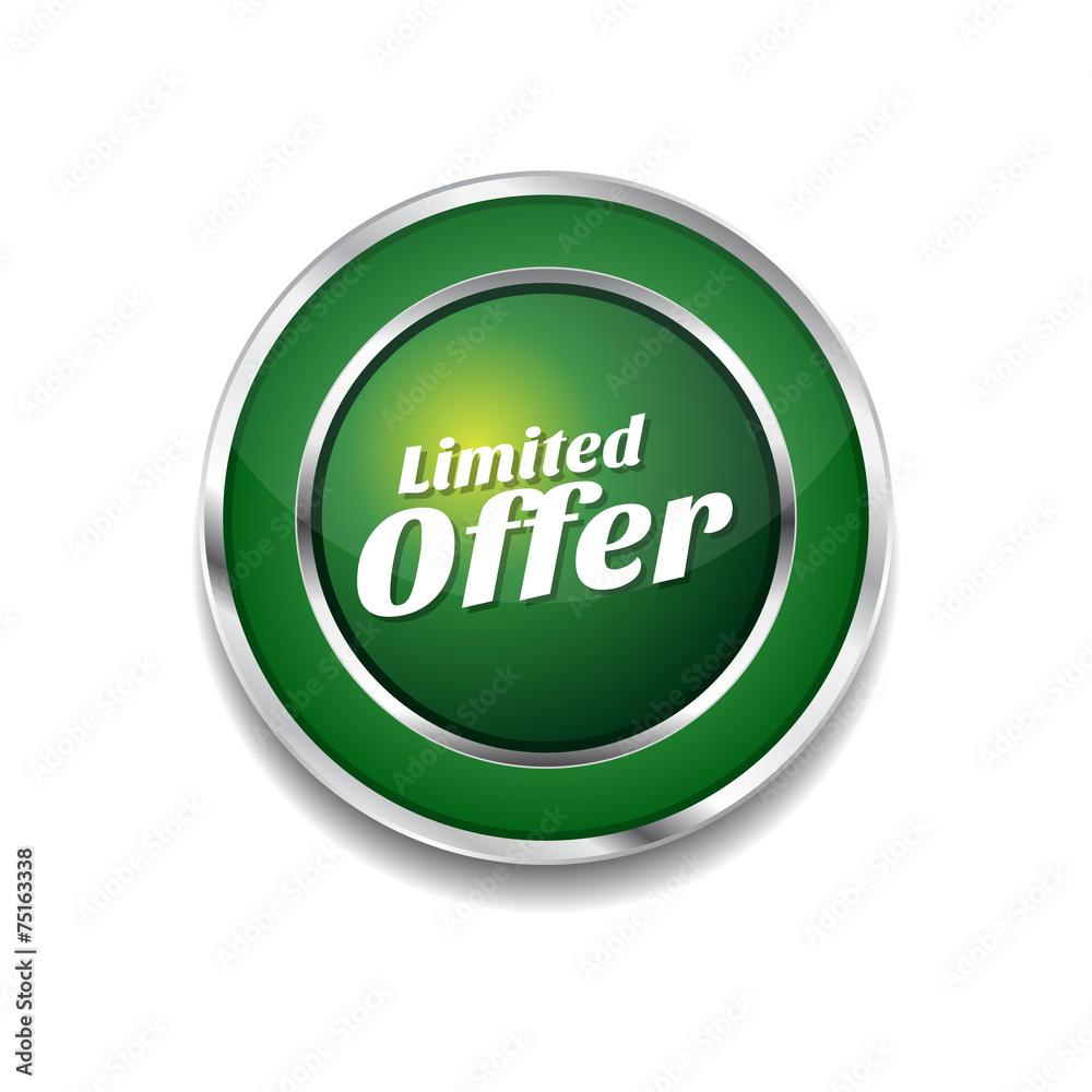 Limited Time Offer Green Vector Icon Button Limited Time Offer Green Vector Icon Button