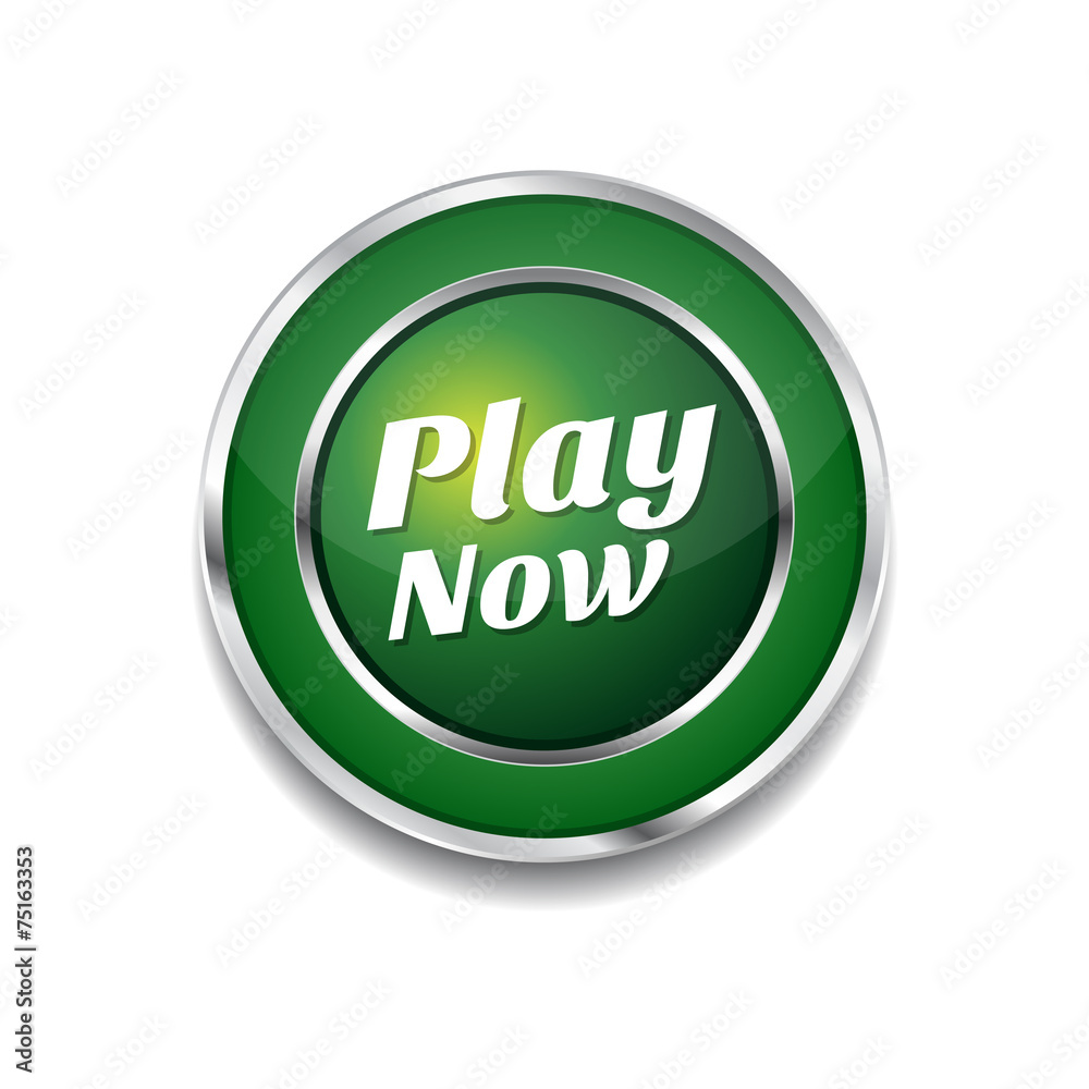 Play Now Green Vector Icon Button Play Now Green Vector Icon Button
