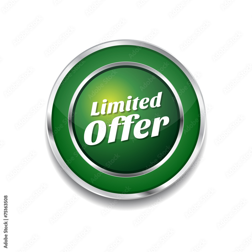 Limited Time Offer Green Vector Icon Button Limited Time Offer Green Vector Icon Button