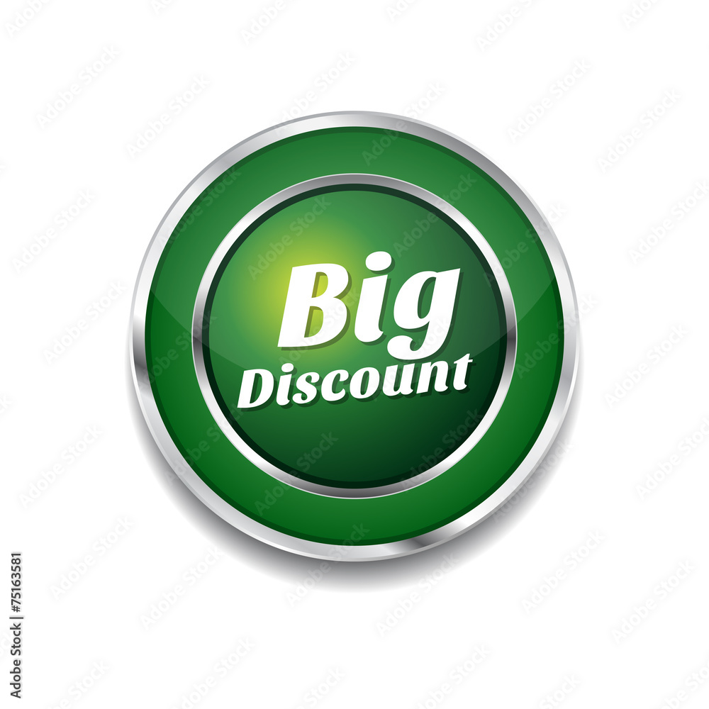 Big Discount Green Vector Icon Button Big Discount Green Vector Icon Button