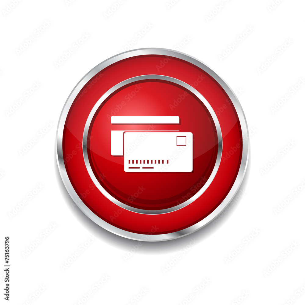 Credit Cards Red Vector Icon Button Credit Cards Red Vector Icon Button