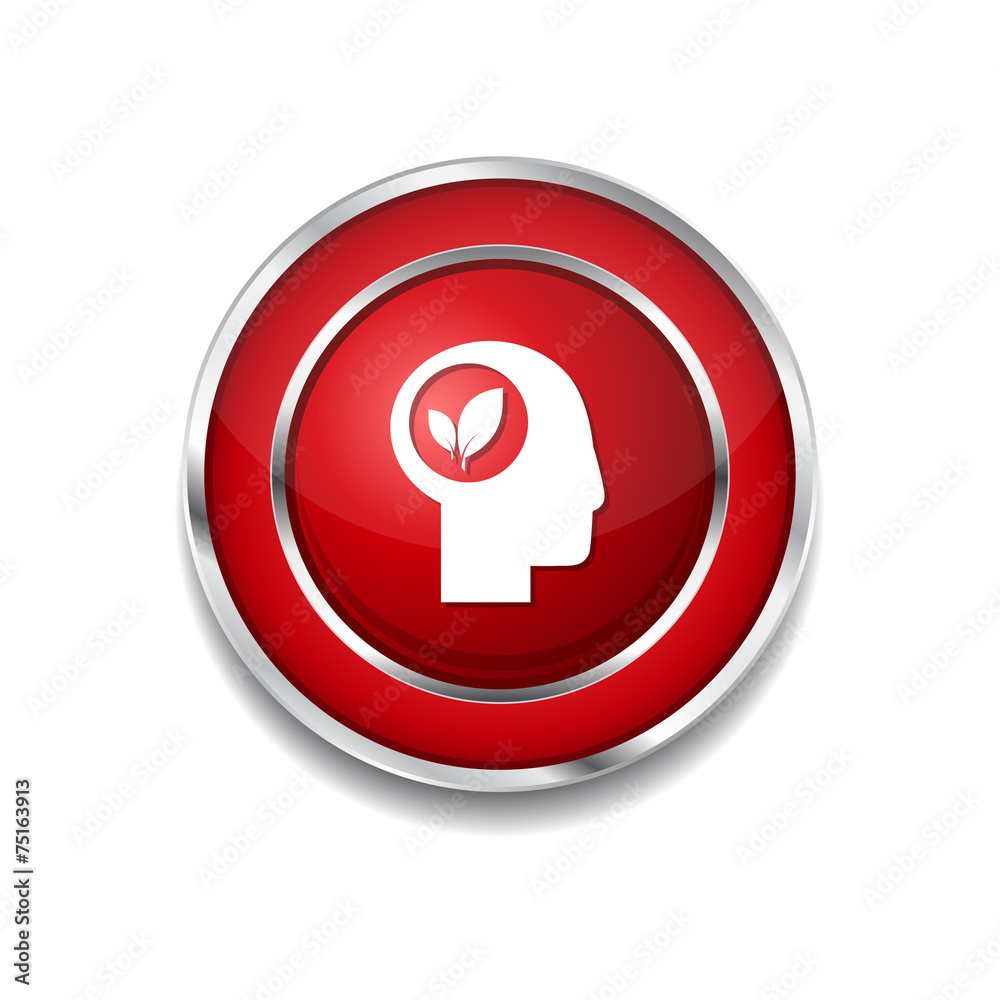 Think Red Vector Icon Button Think Red Vector Icon Button