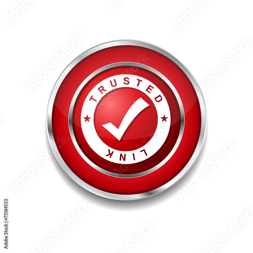 Trusted Link Red Vector Icon Button