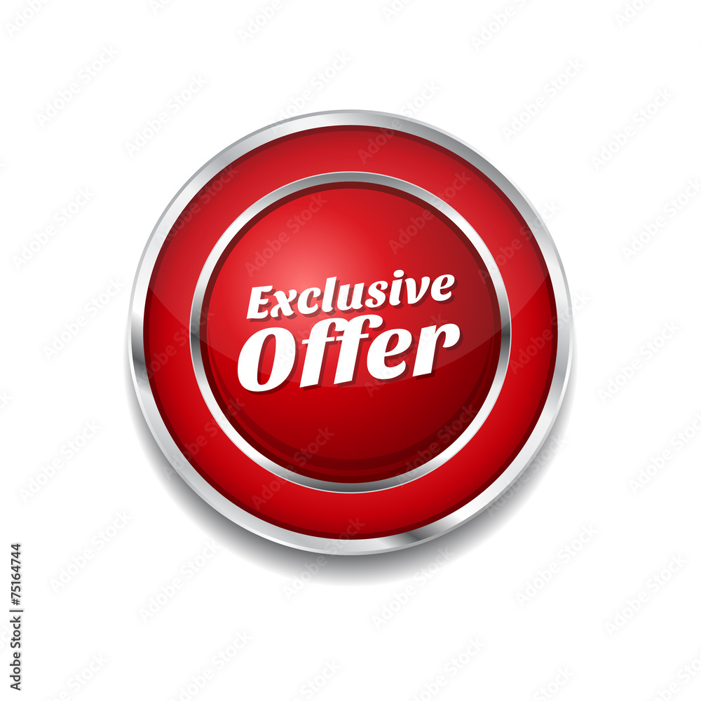Exclusive Offer Red Vector Icon Button Exclusive Offer Red Vector Icon Button