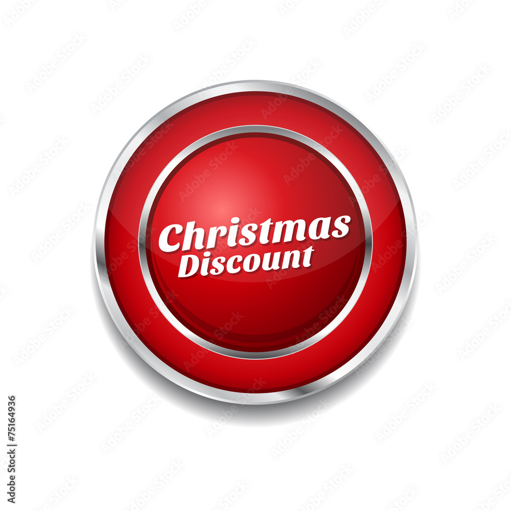 Christmas Discount Red Vector Icon Button Christmas Discount Red Vector Icon Button