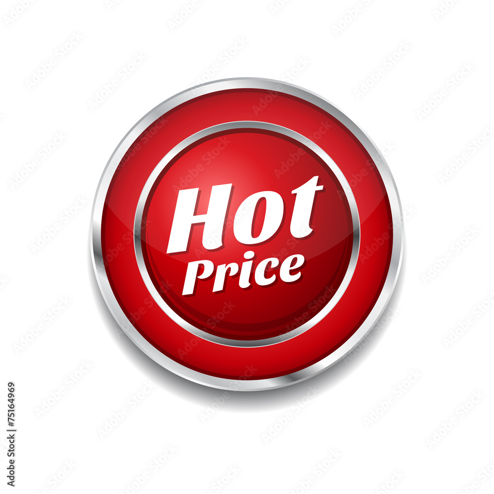 Hot Price Red Vector Icon Button Hot Price Red Vector Icon Button