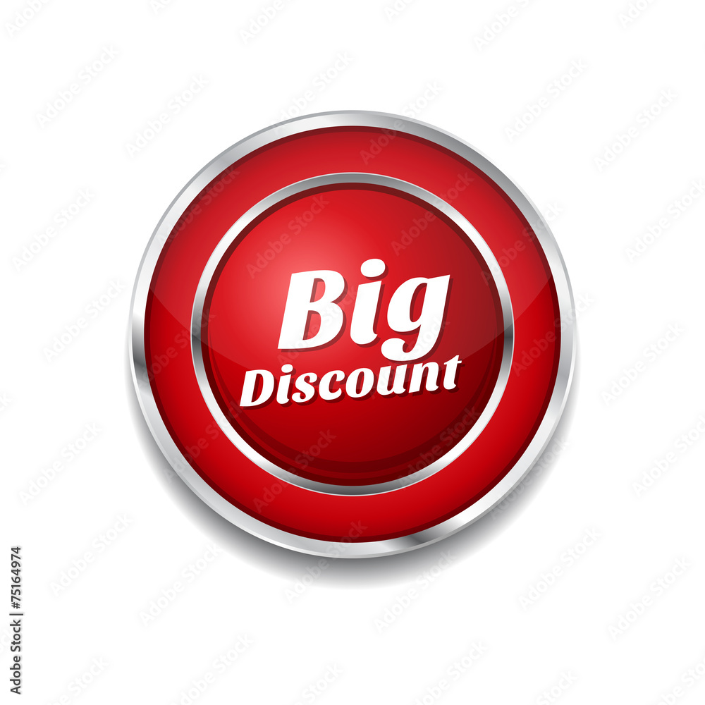 Big Discount Red Vector Icon Button Big Discount Red Vector Icon Button