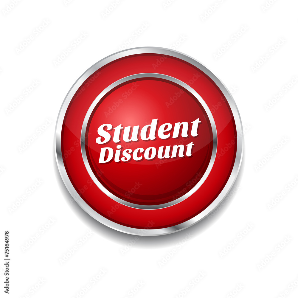 Student Discount Red Vector Icon Button Student Discount Red Vector Icon Button
