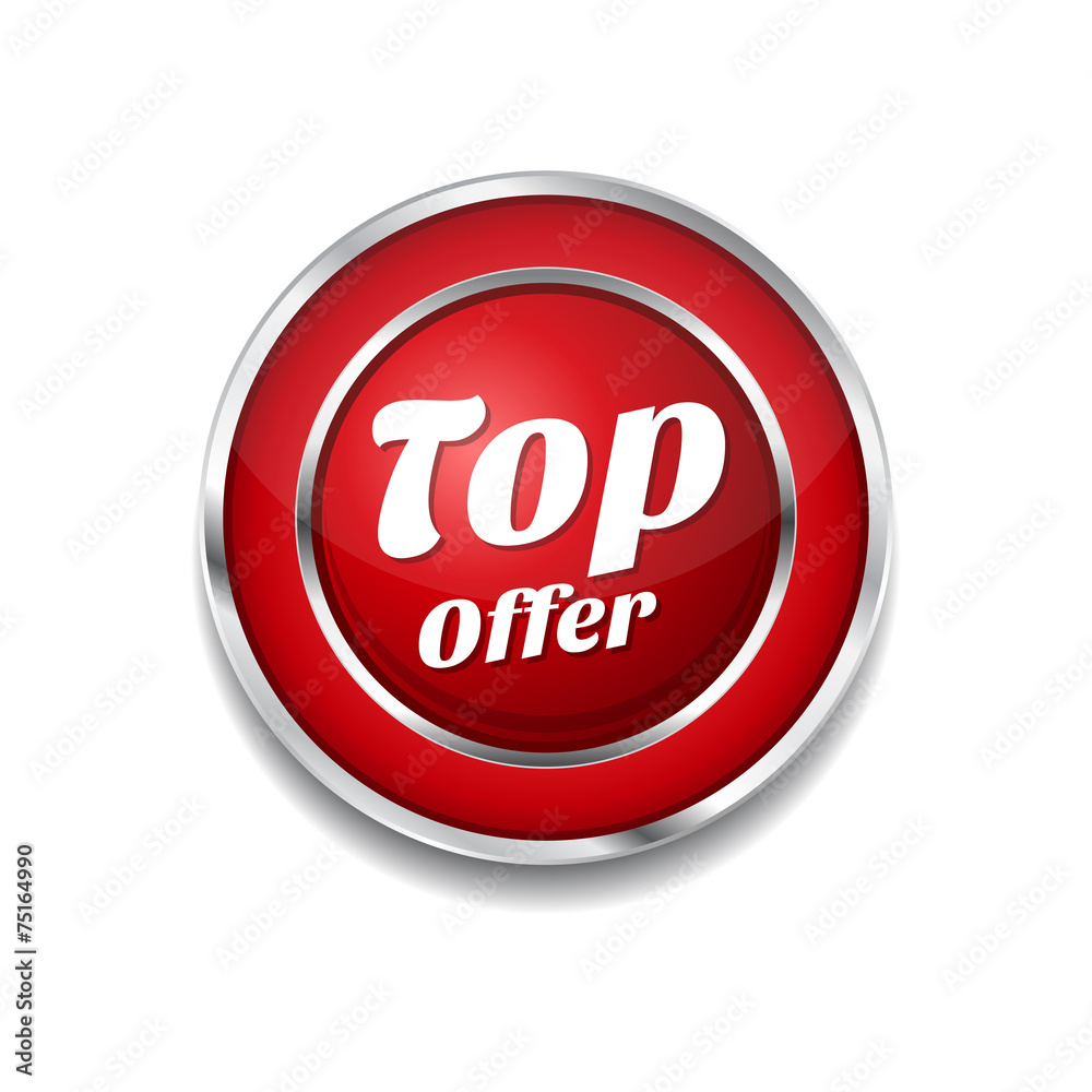 Top Offer Red Vector Icon Button Top Offer Red Vector Icon Button
