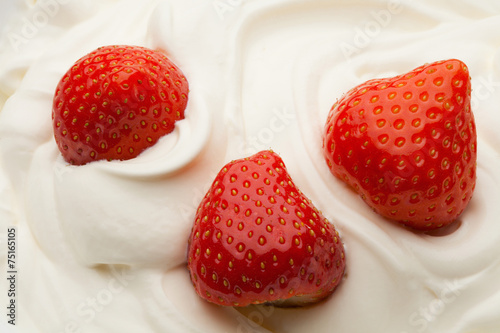 strawberry in yogurt