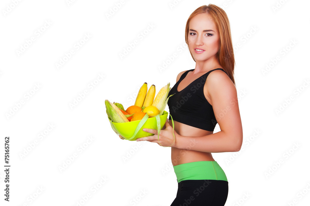 Woman eating healthy food Woman eating healthy food