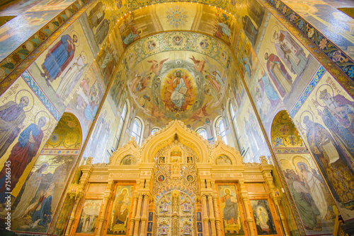Canvas Print Altar of church of the Savior on Spilled Blood, St Petersburg