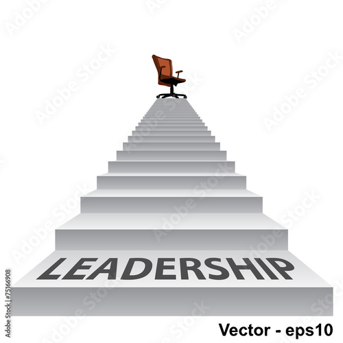Vector white stair with a chair