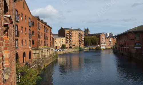 Fashionable flats along the River Aire in Leeds