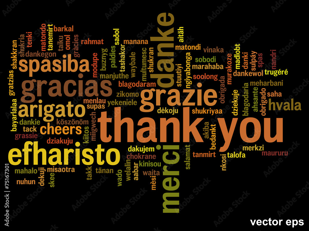 Conceptual thank you word cloud Conceptual thank you word cloud