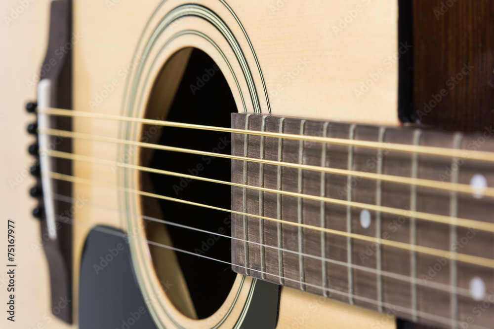 Fototapeta premium Detail closeup of classic guitar