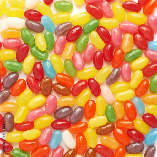 Surface covered with jelly bean candies