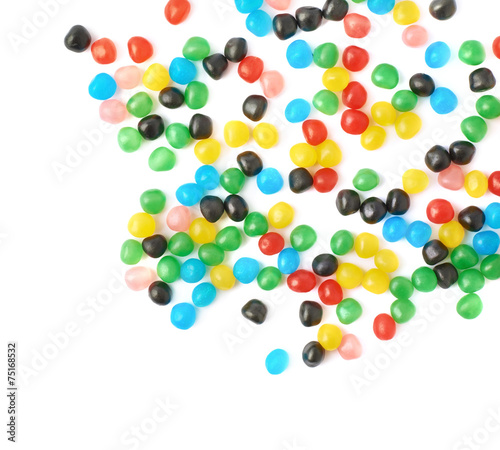 Multiple ball candies spilled over the surface