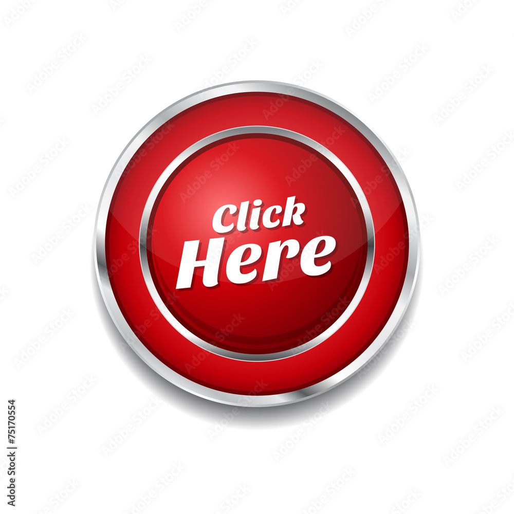 Click Here Red Vector Icon Button