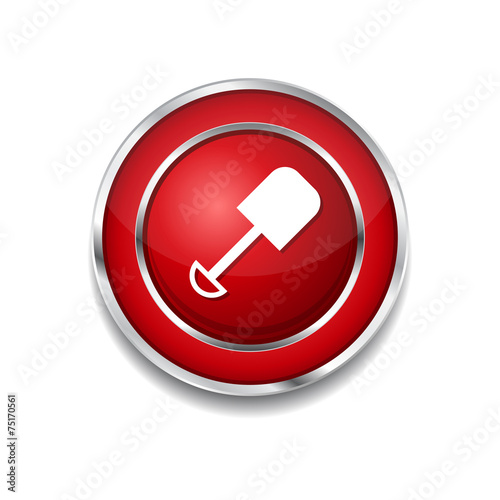 Shoval Red Vector Icon Button photo