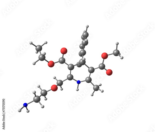 Amlodipine molecule isolated on white