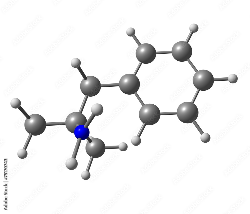Phentermine molecule isolated on white Phentermine molecule isolated on white
