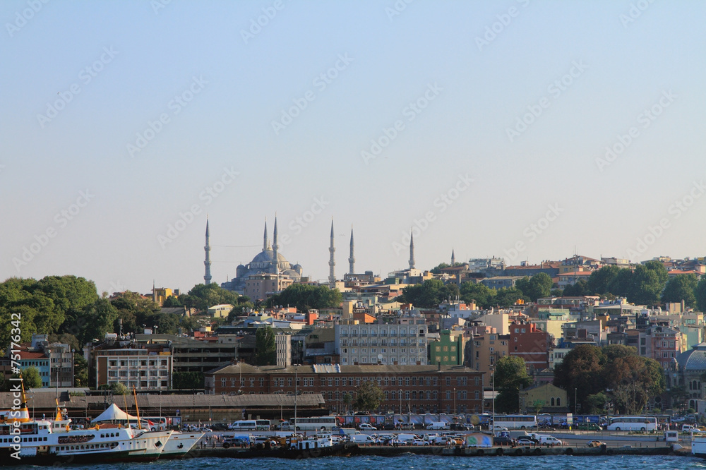 Mosque and city on hill. Istanbul, Turkey