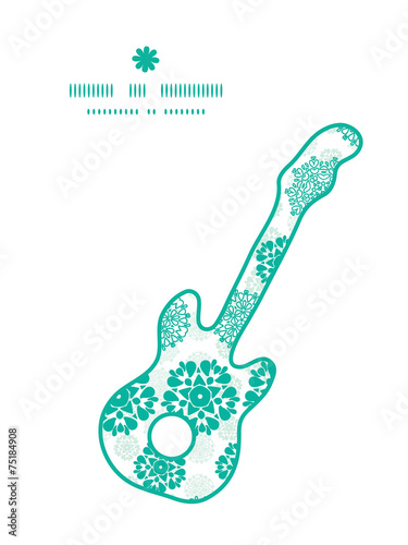 Vector abstract green decorative circles stars striped guitar