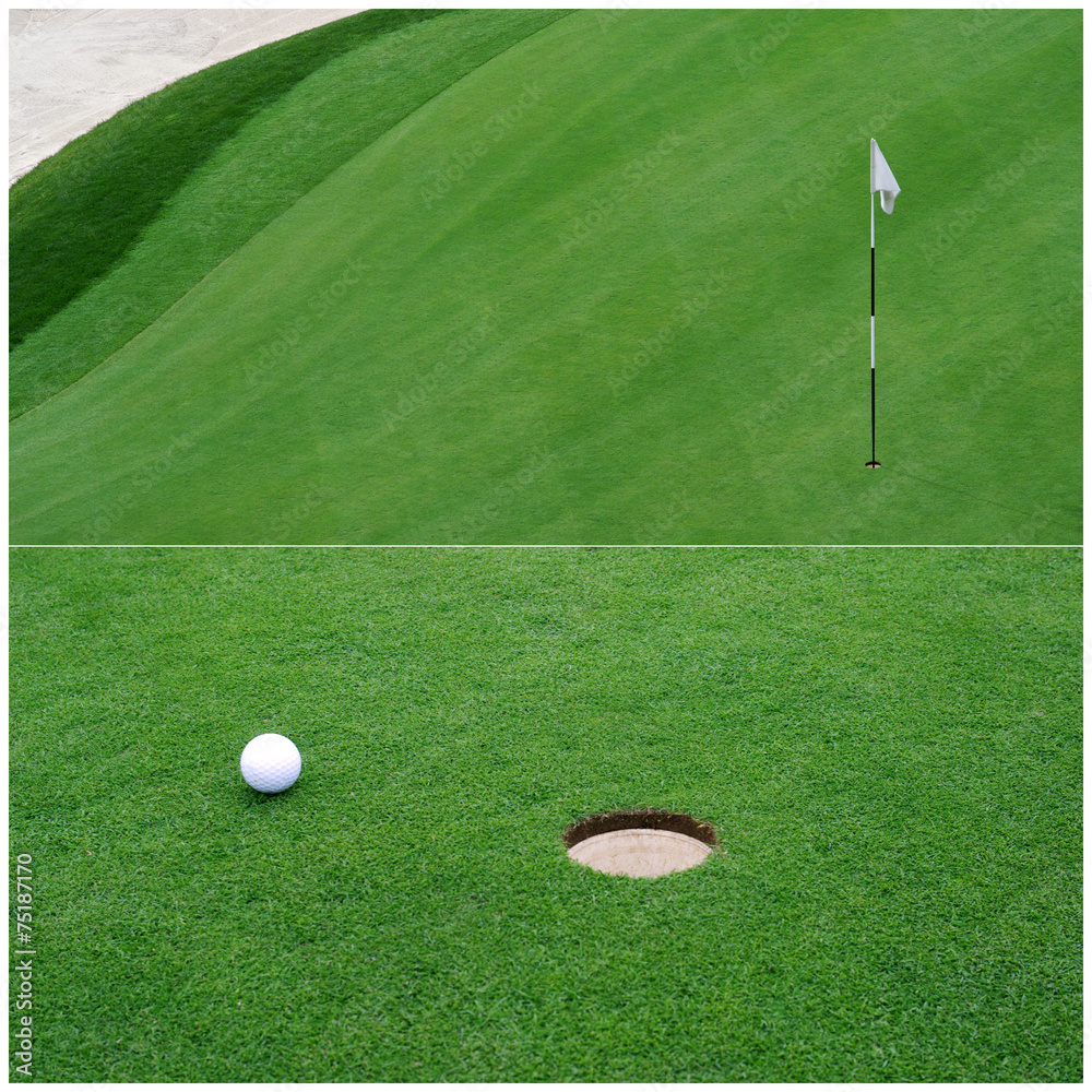 Golf club. At the cup StockFoto Adobe Stock