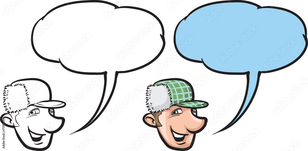 cartoon smiling hunter man face cartoon smiling hunter man face