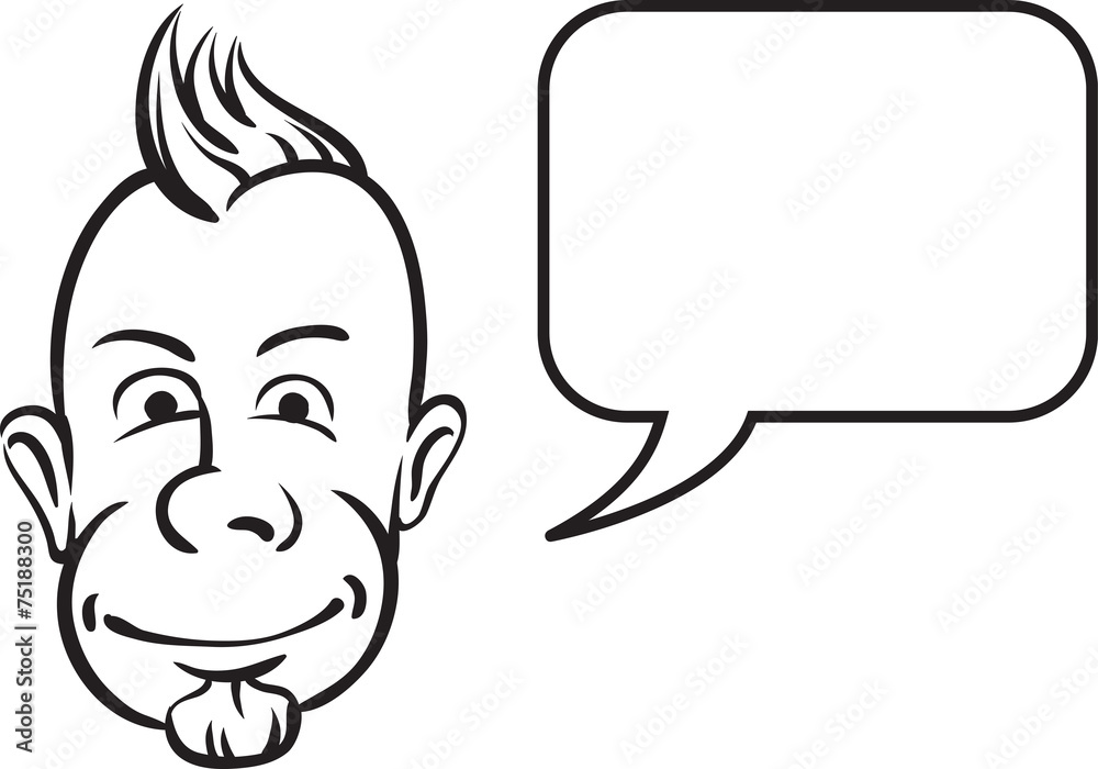 whiteboard drawing - punk face with speech bubble whiteboard drawing - punk face with speech bubble