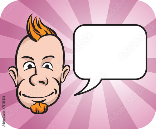 Punk face with speech bubble