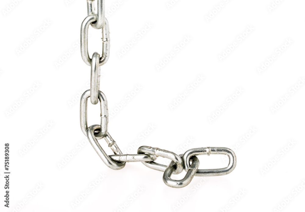 Obraz premium closeup chain on white background