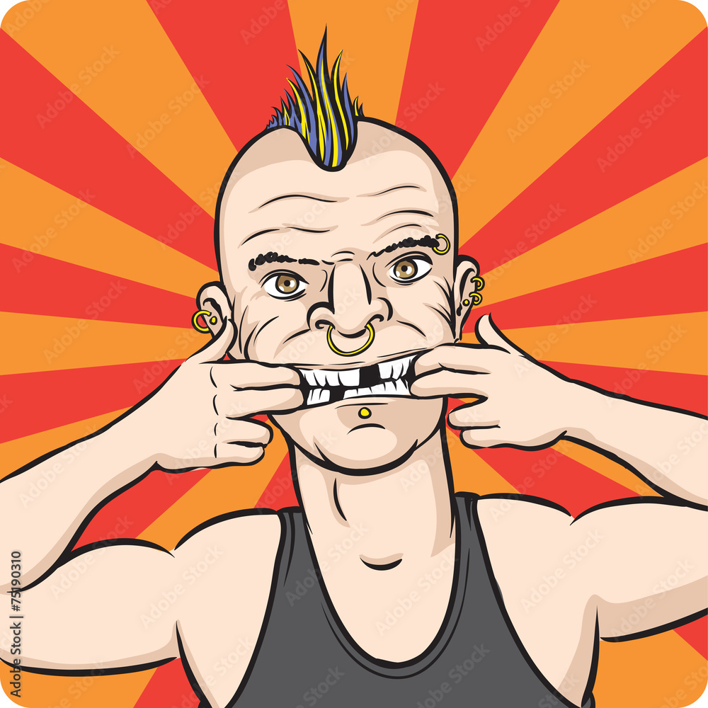 Fototapeta premium grimacing punk