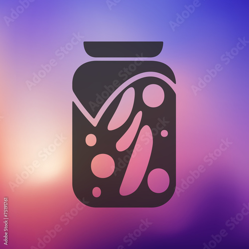 pickled vegetables icon on blurred background