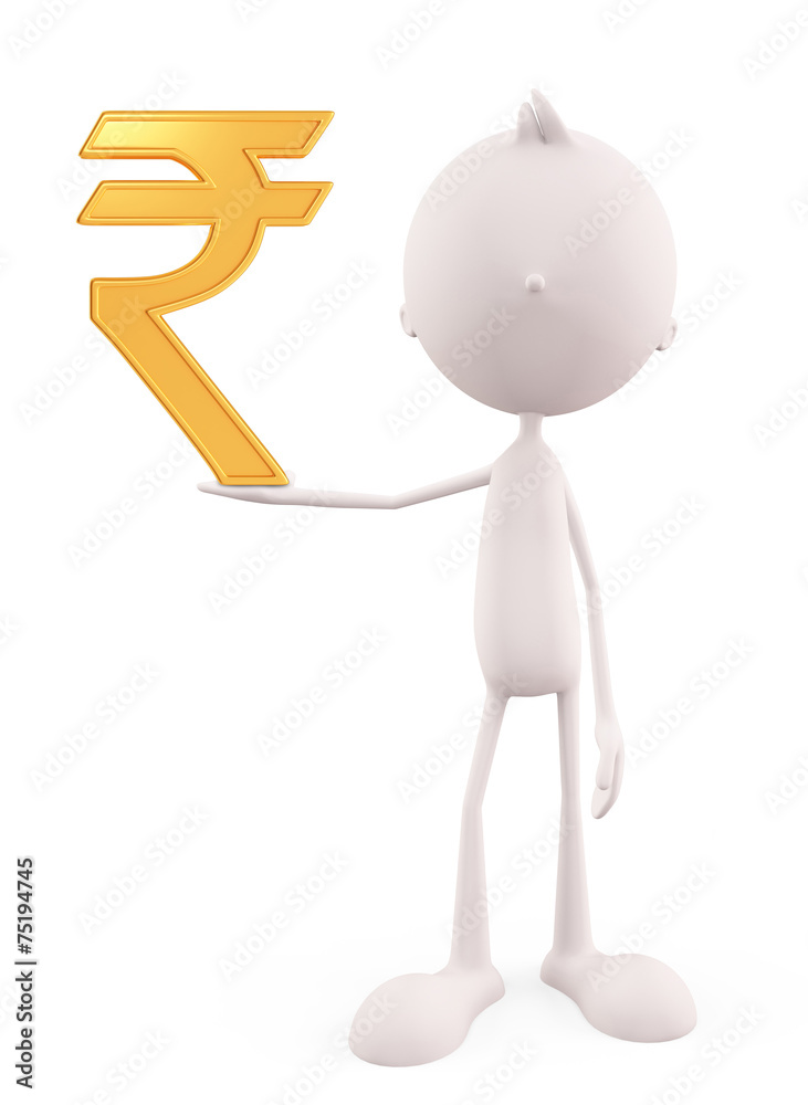White character with rupee sign White character with rupee sign