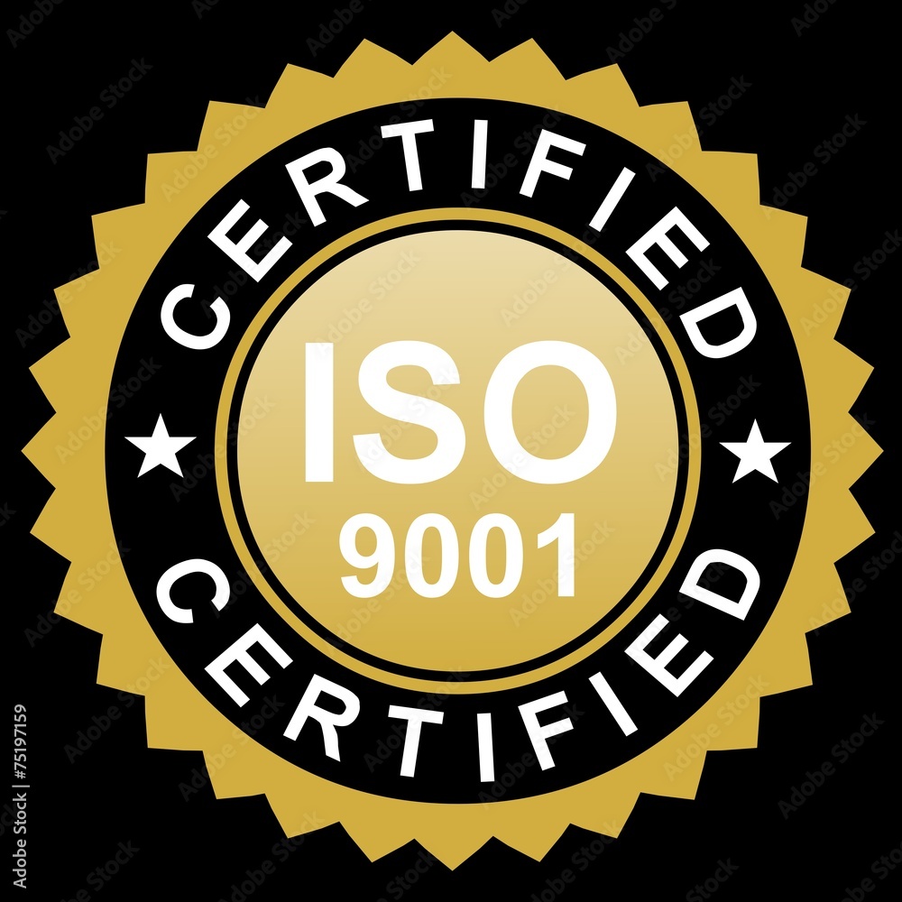 ISO certified gold emblem
