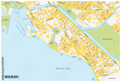 waikiki street map