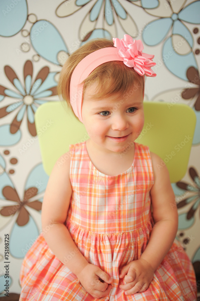 Smiling Girl on Chair Smiling Girl on Chair