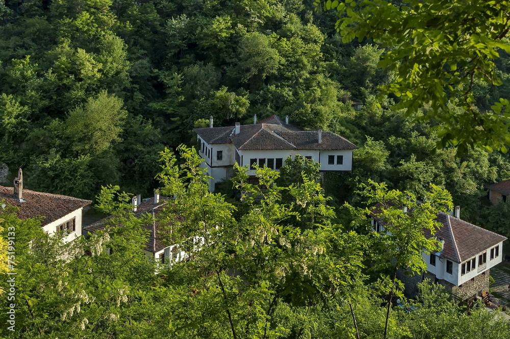 Old house crouched in forest at Melnik town, Bulgaria Old house crouched in forest at Melnik town, Bulgaria