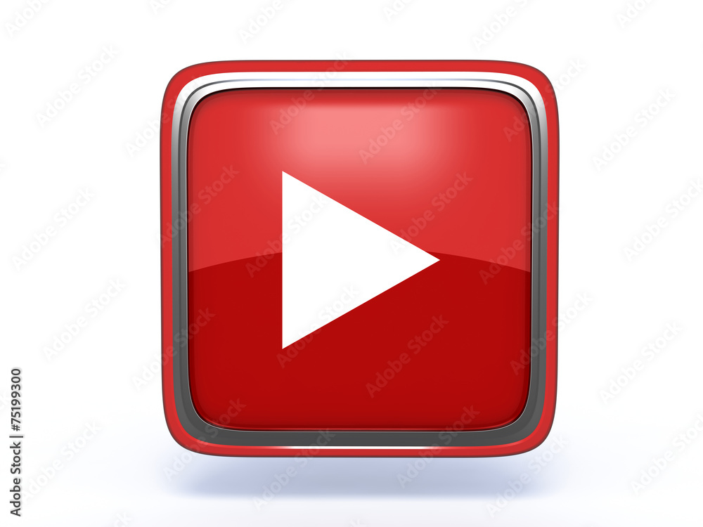 play square icon on white background play square icon on white background