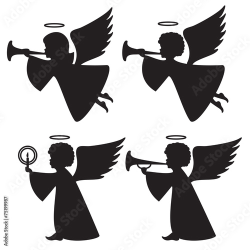 silhouettes of angels