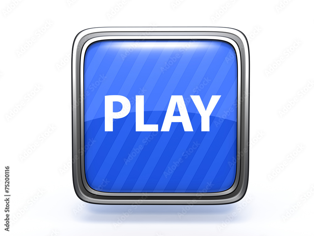play square icon on white background play square icon on white background