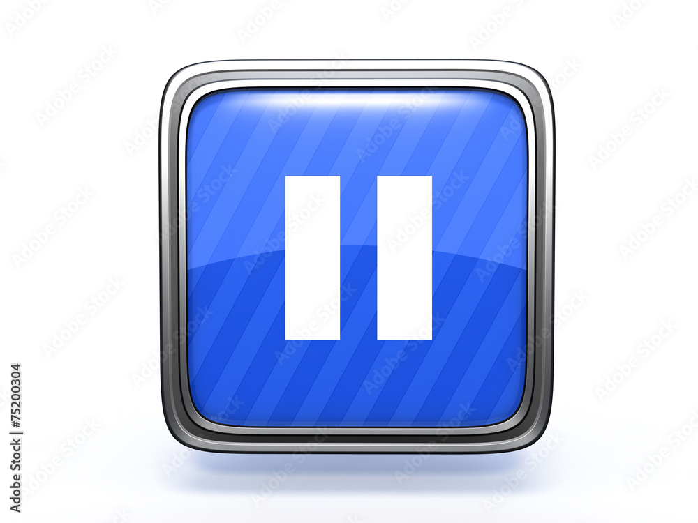 pause square icon on white background pause square icon on white background