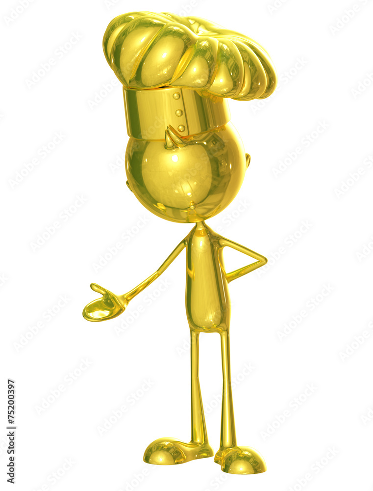 Golden chet with presentation pose