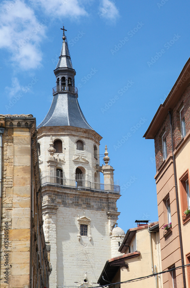Church tower of Hondarribia, Basque Country, Spain