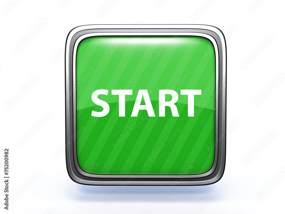 start square icon on white background start square icon on white background