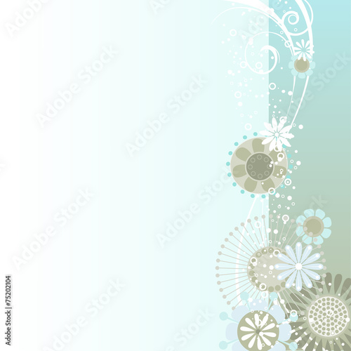 Wallpaper Mural Floral background in blue Torontodigital.ca