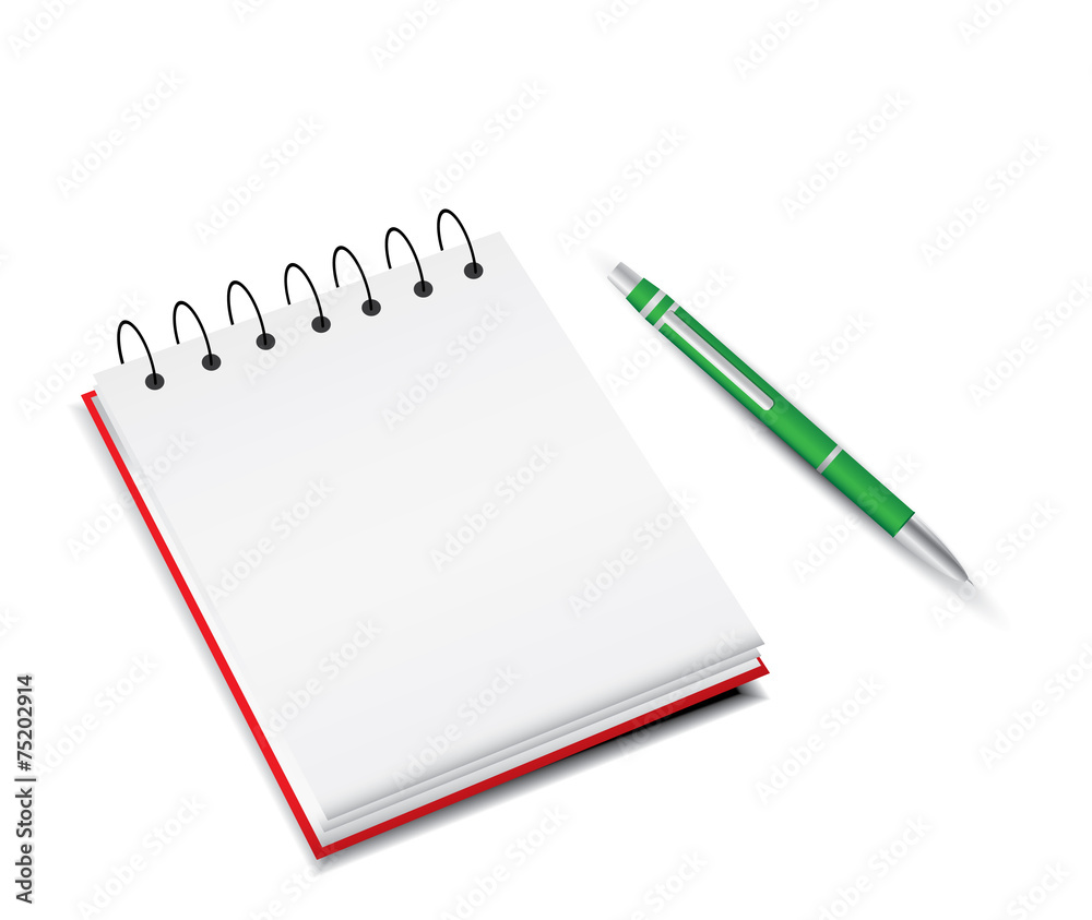 Notepad and pencil. Notepad and pencil.