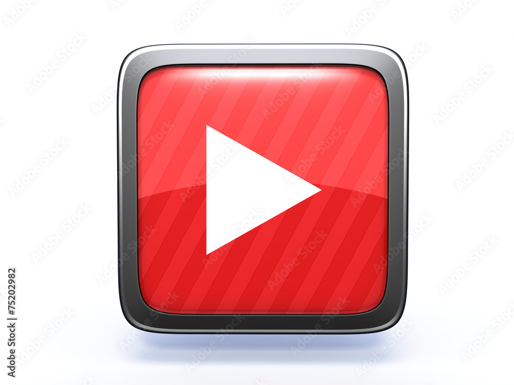 play square icon on white background play square icon on white background